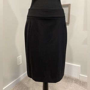 Never Worn! Hugo Boss Black Wool Pencil Skirt With Back Slit